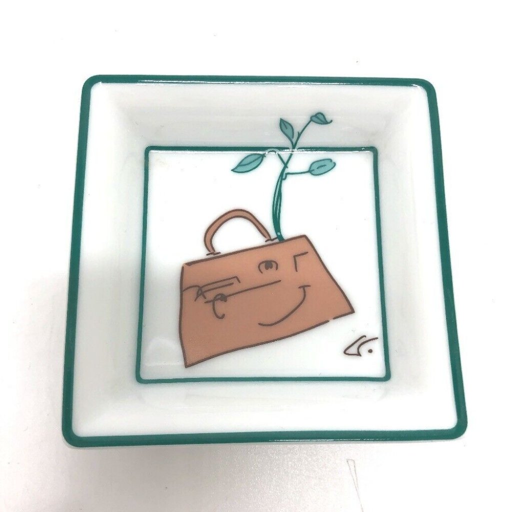 Hermes Ashtray Kelly Doll Mini Tray Accessory Case Ashtray Pottery White